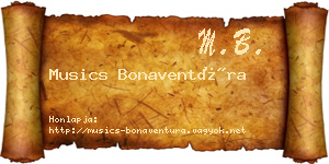 Musics Bonaventúra névjegykártya